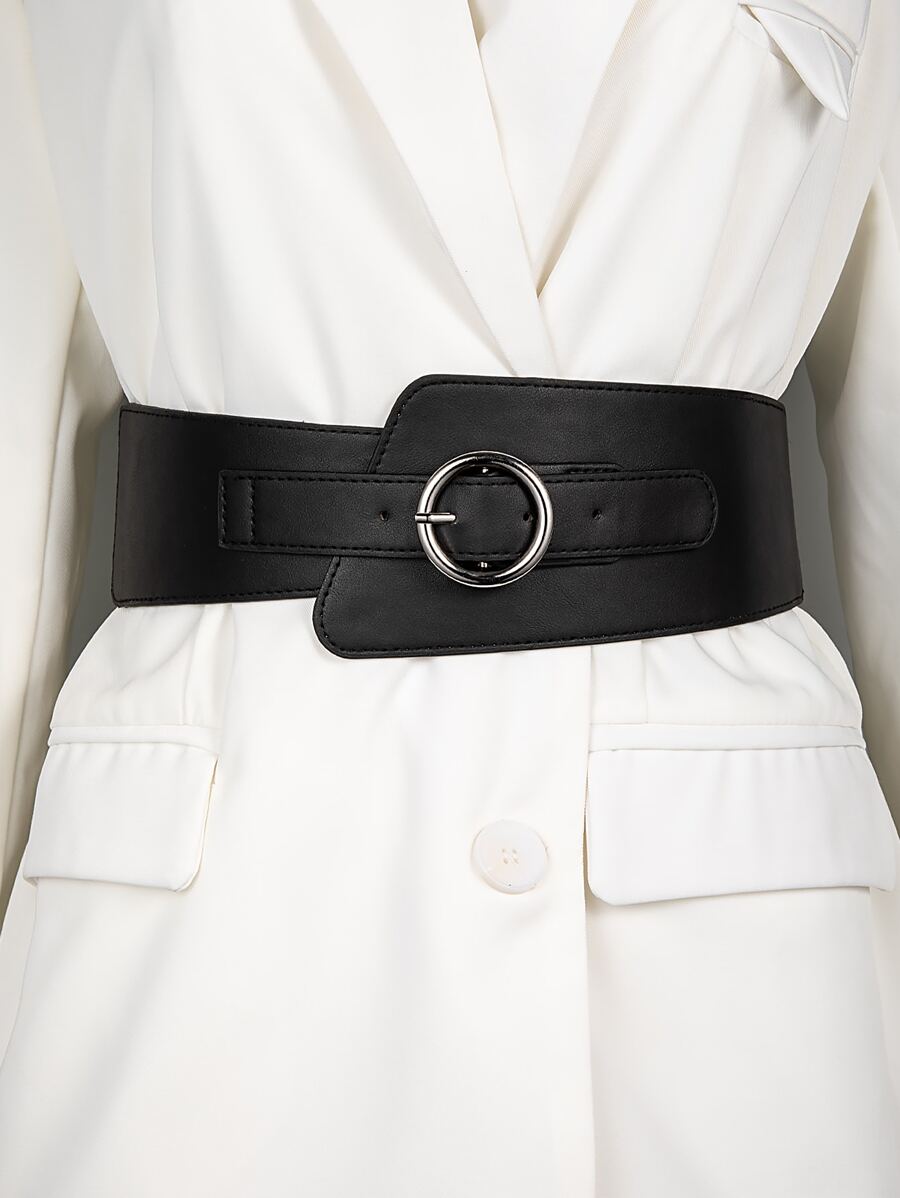 Circle Decor Corset Belt - Black - View 1