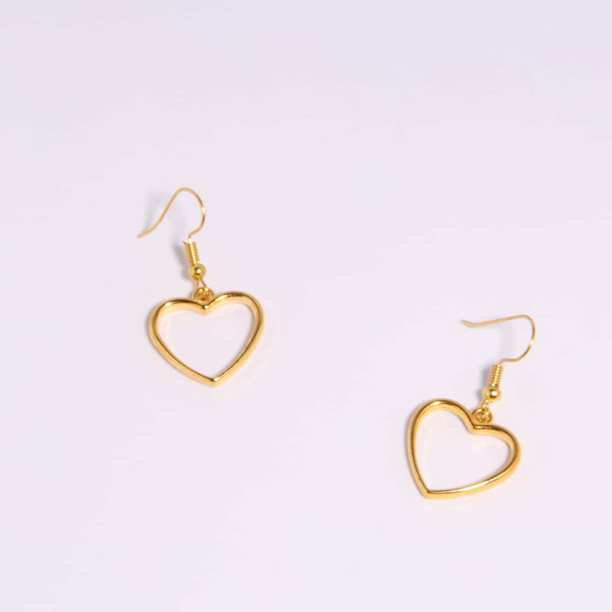

Heart Drop Earrings, Gold