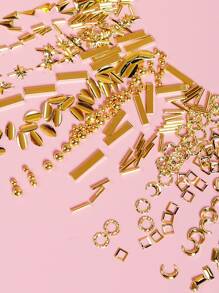 1box Geometric Nail Art Decoration - Gold - View 4