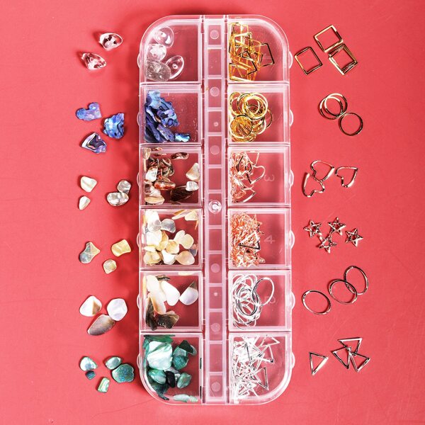 

1box Geometric Nail Art Decoration, Multicolor