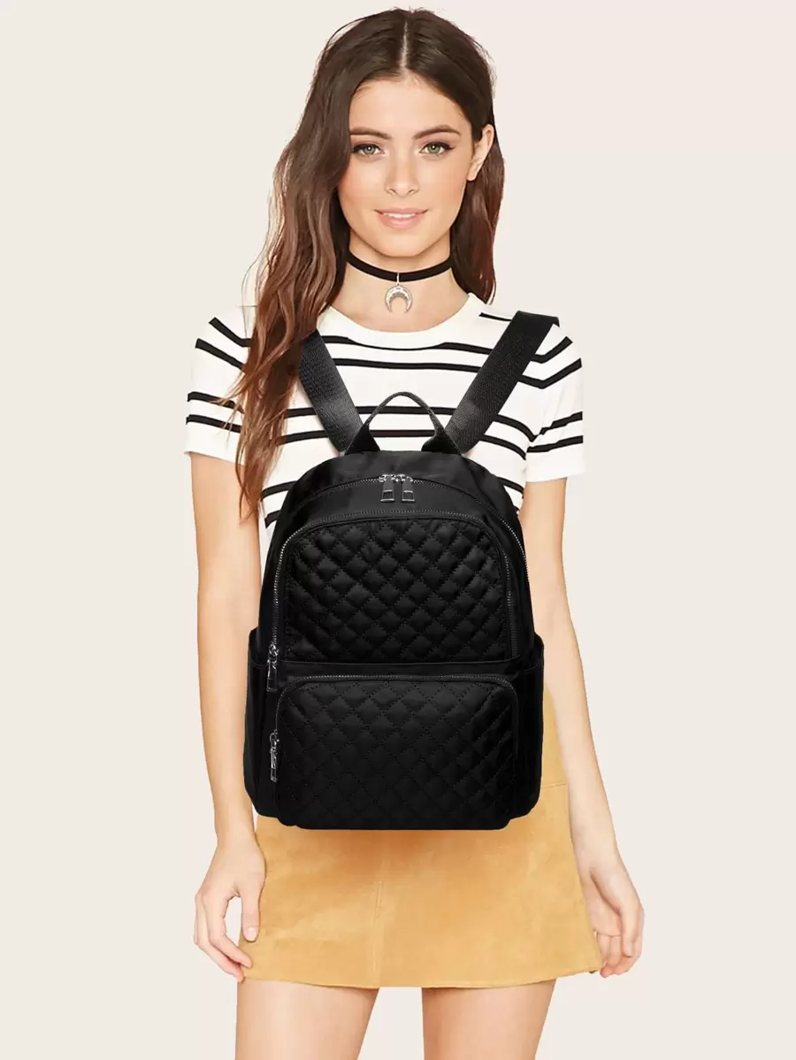 Mochila De Solapa Minimalista Antirrobo - Negro - Ver 1