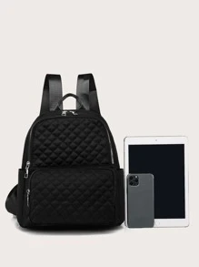 Mochila De Solapa Minimalista Antirrobo - Negro - Ver 3