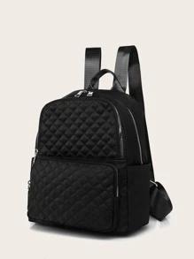 Mochila De Solapa Minimalista Antirrobo - Negro - Ver 4