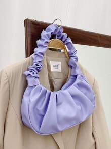 Minimalist Ruched Bag - Purple - View 2