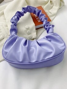 Minimalist Ruched Bag - Purple - View 8