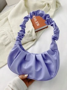 Minimalist Ruched Bag - Purple - View 6