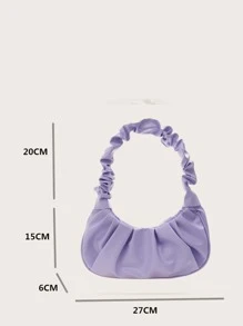 Minimalist Ruched Bag - Purple - View 3