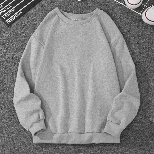 

Solid Thermal Lined Sweatshirt, Light grey