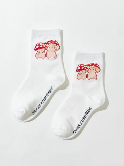 Libbyframe ROMWE calcetines con estampado de seta