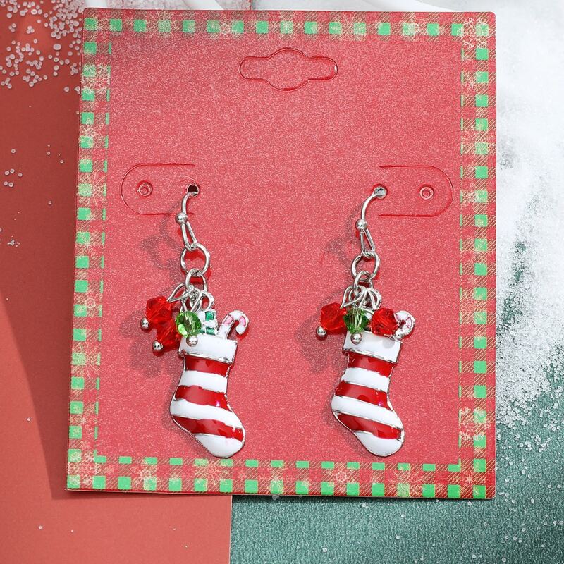 

Christmas Socks Drop Earrings, Multicolor