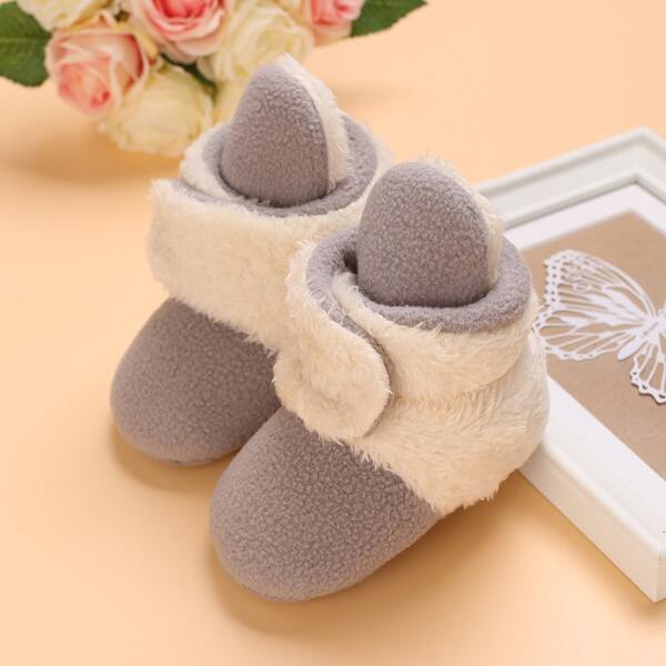 

Baby Colorblock Fluffy Boots, Light grey