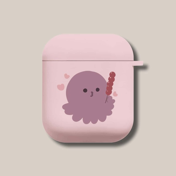 

Чехол для Airpods с узором осьминога, Розовые