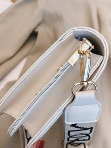 Mini Bolso Cruzado De Patrón De Cuadros, Bolso De Hombro Retro Con Solapa Cuadrada Para Mujeres, Bolso De Mano Casual En Pata De Gallo, Bolso Cruzado - Caqui - Ver 4