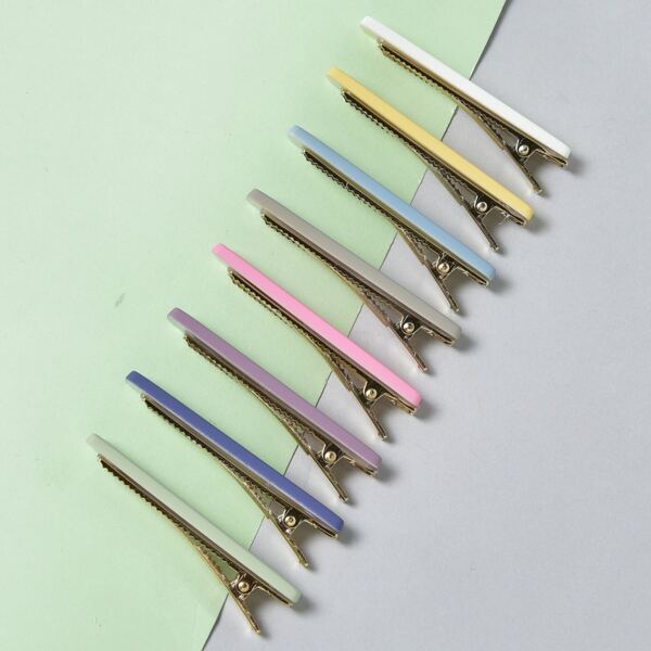 

8pcs Girls Minimalist Hair Clip, Multicolor
