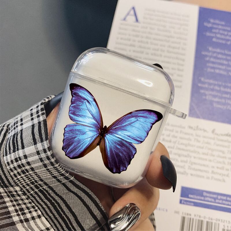 

Butterfly Pattern Case For AirPods, Clear