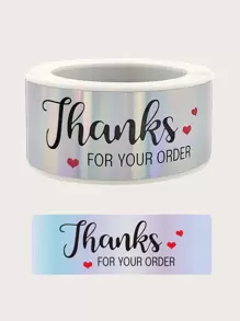 1卷标语图形礼品贴纸，圣诞节情人节 - 彩色 - 查看 1