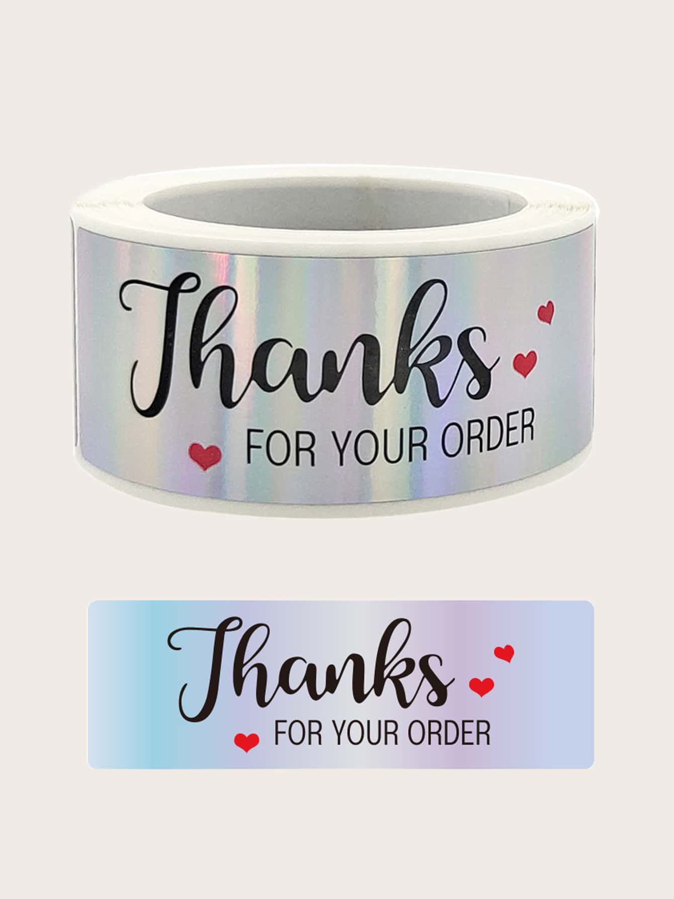 1卷标语图形礼品贴纸，圣诞节情人节 - 彩色 - 查看 1