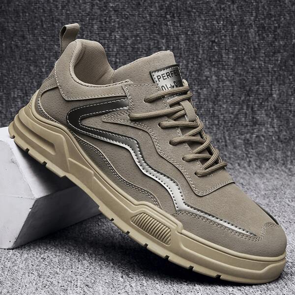 

Men Letter Graphic Front Sneakers, Khaki