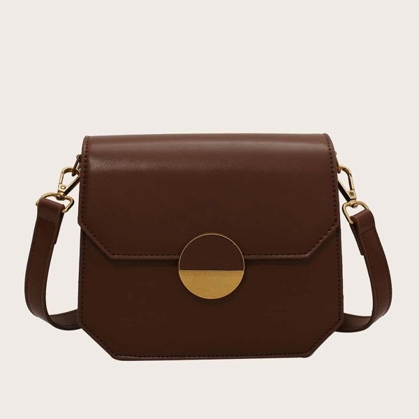 

Minimalist Flap Crossbody Bag, Coffee brown
