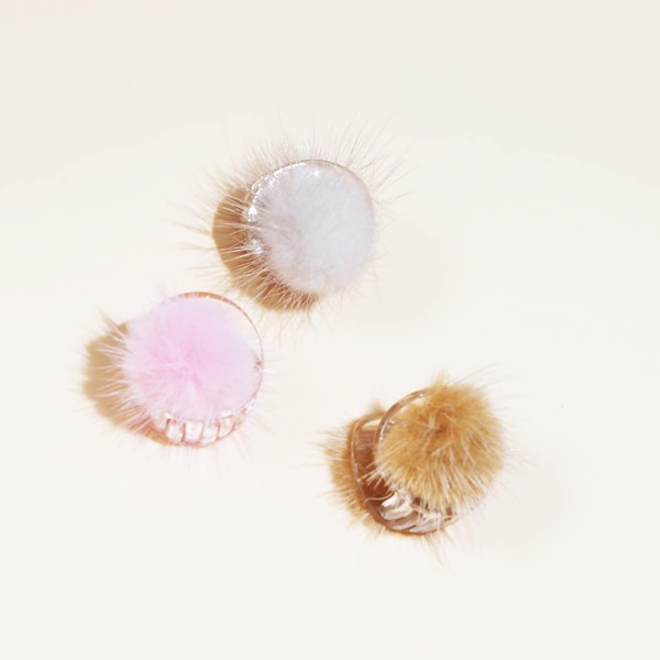 

3pcs Toddler Girls Fuzzy Hair Claw, Multicolor