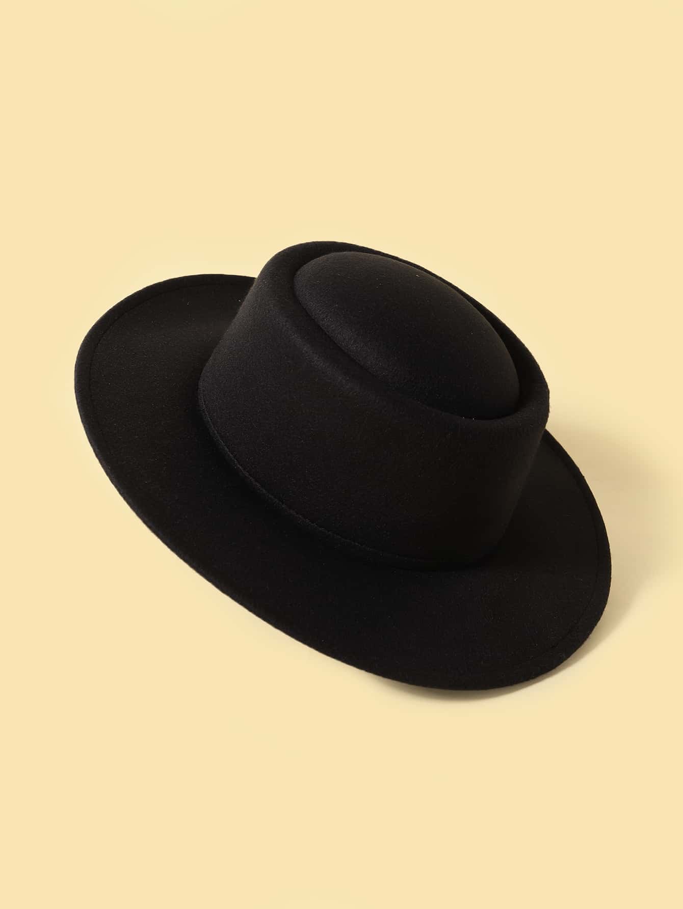 儿童纯色帽子，适合日常佩戴 - 黑色 - 查看 1