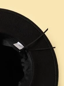 儿童纯色帽子，适合日常佩戴 - 黑色 - 查看 3