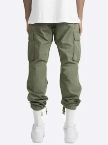 Manfinity Roughcore Men Zip Fly Cargo Trousers - Army Green - View 2
