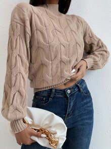 Áo len nữ Xù màu trơn Giải trí - Màu Khaki - Xem 1