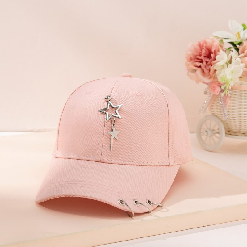 

Star Decor Baseball Cap, Pink