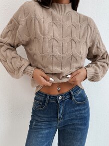 Áo len nữ Xù màu trơn Giải trí - Màu Khaki - Xem 5