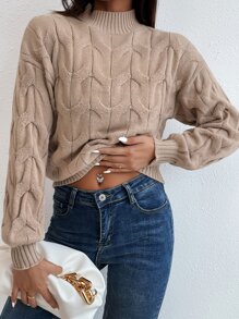 Áo len nữ Xù màu trơn Giải trí - Màu Khaki - Xem 6