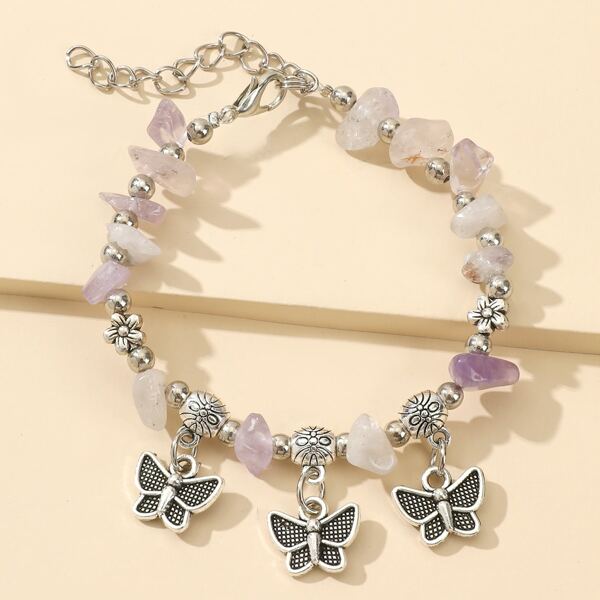

Butterfly Charm Bracelet, Purple