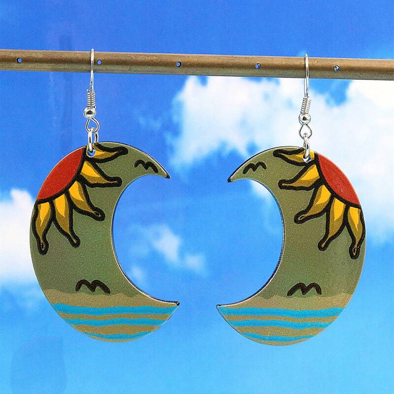 

Moon Drop Earrings, Multicolor