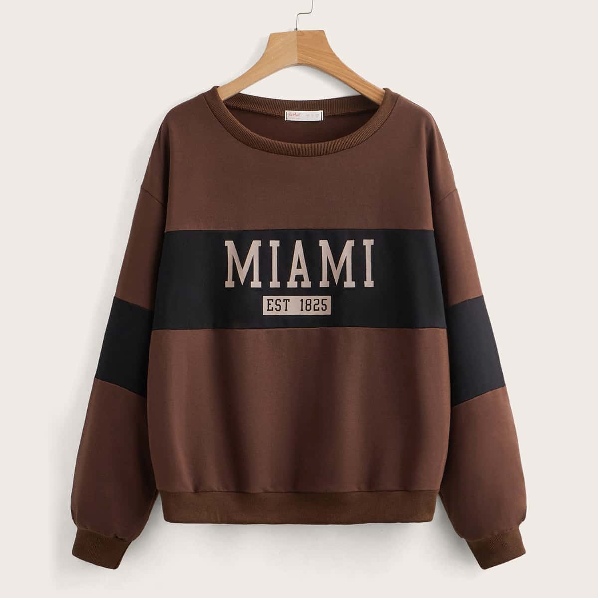 

Letter Graphic Sweatshirt, Coffee brown