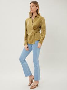 MOTF PREMIUM 直筒款圍裹襯衫