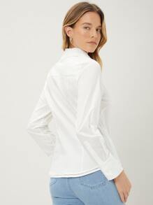 SHEIN Unity Cut Out Shirt - White - View 2