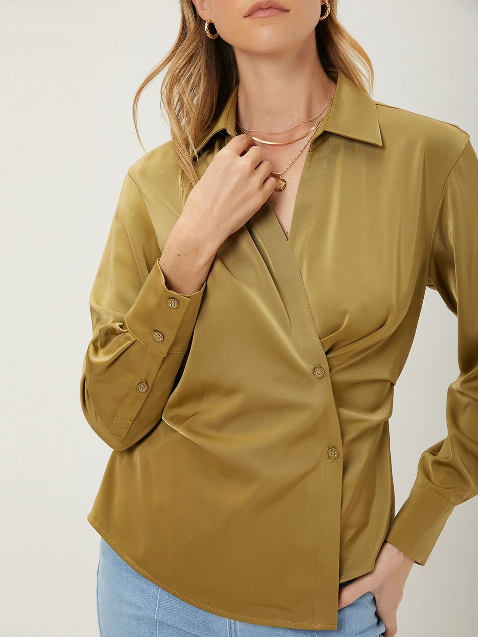 MOTF STRAIGHT FIT WRAP SHIRT
