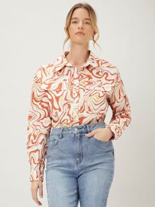 MOTF PREMIUM Camisa con estampado de mármol - Multicolor - Ver 6