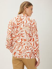 MOTF PREMIUM STRAIGHT FIT MARBLE PRINT BLOUSE - Multicolor - View 2