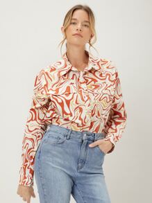 MOTF PREMIUM Camisa con estampado de mármol - Multicolor - Ver 10