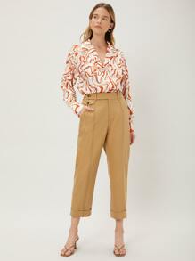 MOTF PREMIUM STRAIGHT FIT MARBLE PRINT BLOUSE - Multicolor - View 6