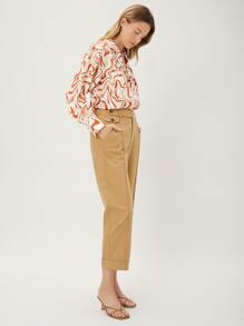 MOTF PREMIUM STRAIGHT FIT MARBLE PRINT BLOUSE - Multicolor - View 9