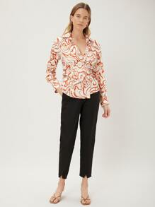 MOTF PREMIUM Camisa cruzada con estampado de mármol - Multicolor - Ver 5