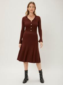 SHEIN Unity Women's Solid Color Long Sleeve Casual Slim Cardigan