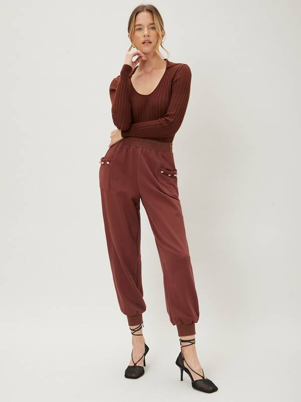 SHEIN Unity 素色錐形衛褲