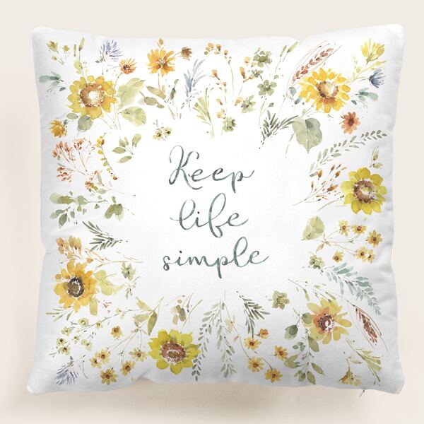 

Flower Print Cushion Cover Without Filler, Multicolor