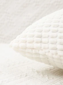 1pc Plain Pillow Cover Without Filler - White - View 3