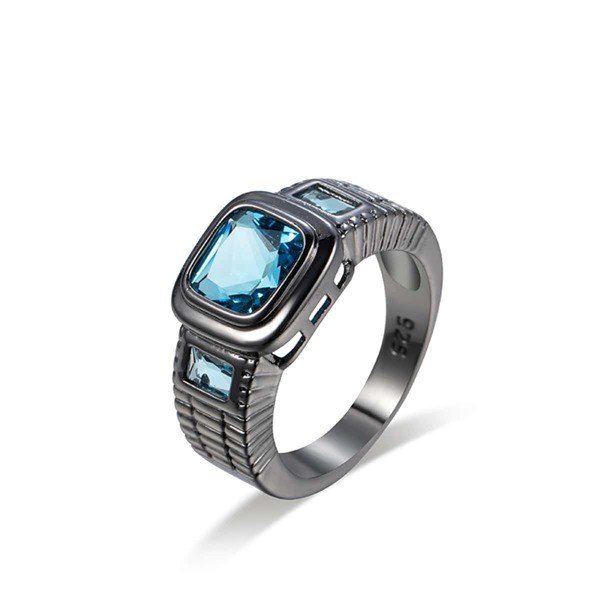 

Geometric Zircon Decor Ring, Baby blue