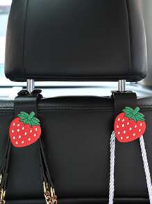 2pcs Strawberry Design Car Seat Back Hook - Red - View 1