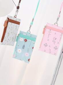 1pc In hoa ngẫu nhiên Bìa thẻ ID - Nhiều màu - Xem 1